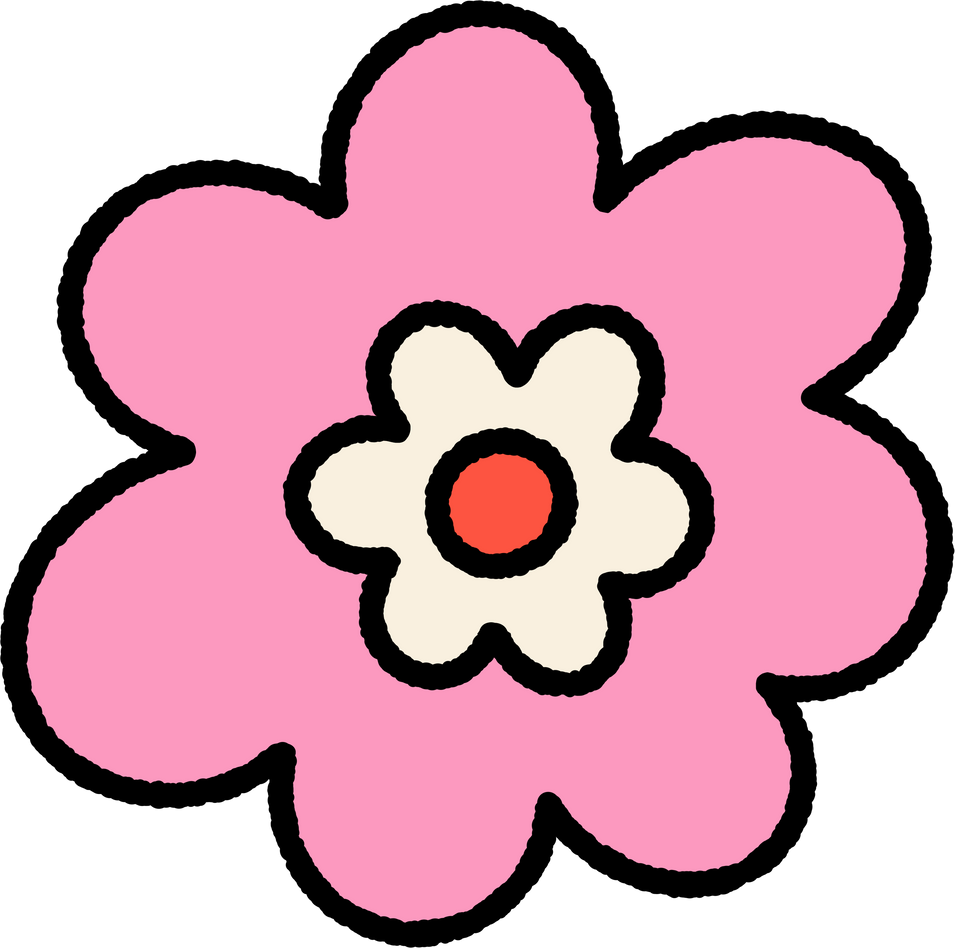 pop retro groovy flower